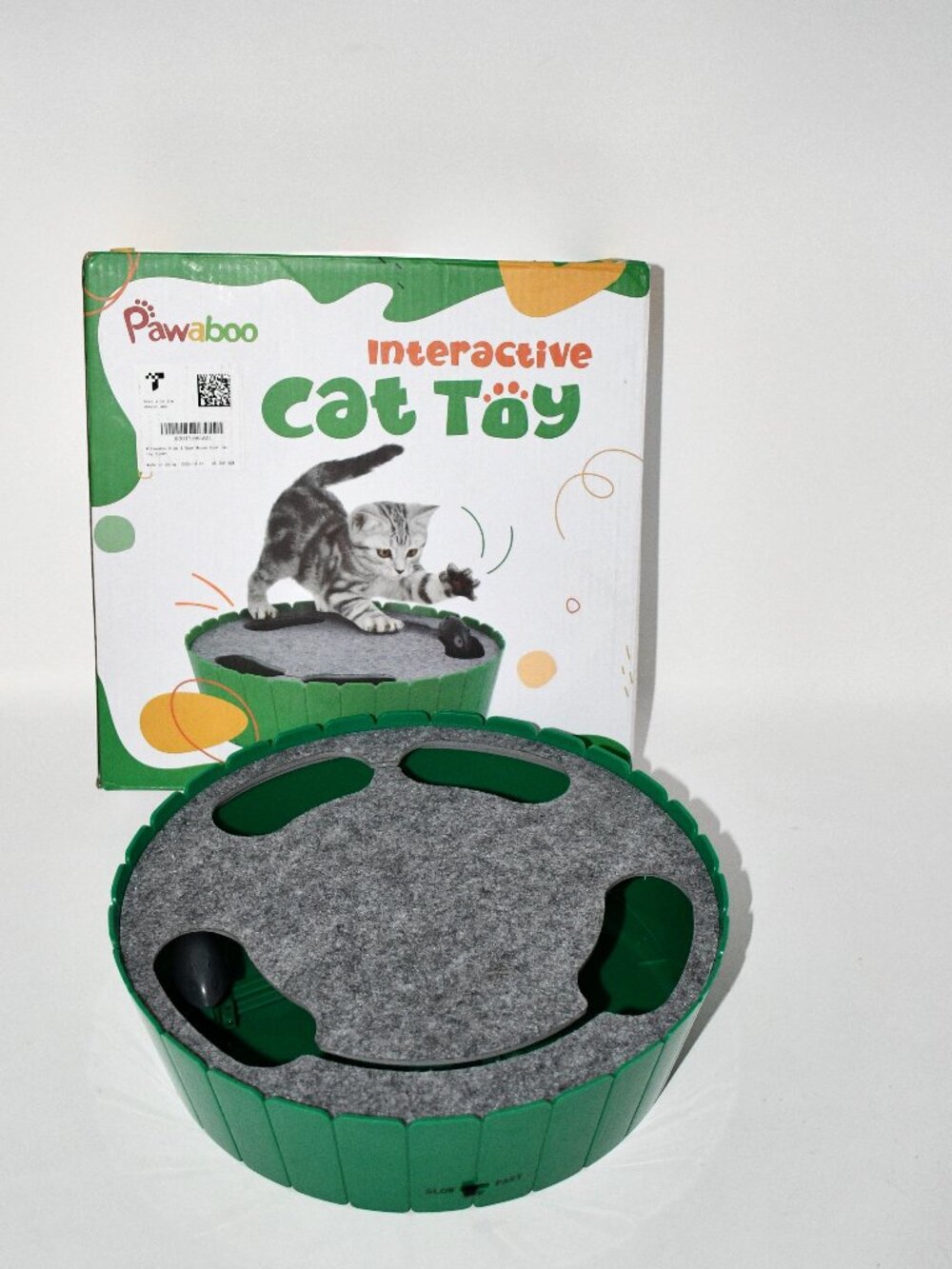 Pawaboo Interactive Cat Toy, Running Mouse Automatic Teaser Pop Play, Green, NWT